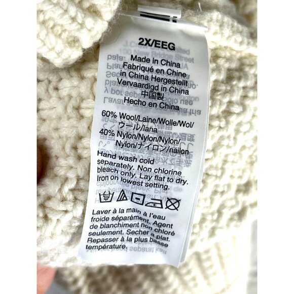 Fisherman Cottage Coastal J.Crew Cable Knit Balloon Sleeve Sweater, Women's 2X - Picture 9 of 13